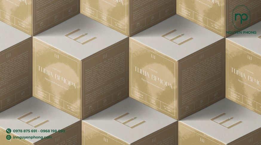 Mẫu logo thẩm mỹ viện in trên hộp giấy